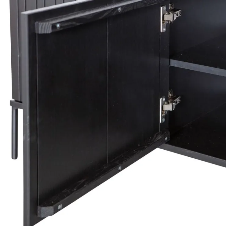 Trendhopper Tv-meubel Gravure New 150 cm Grenen Zwart^ Tv-Meubels