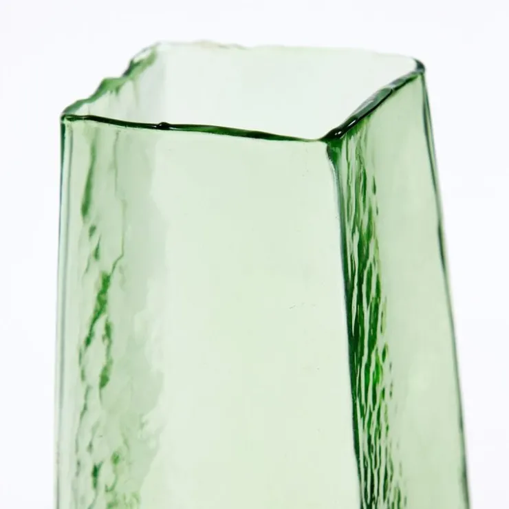 Trendhopper Vaas 10x10x25 cm IDUNA glas olijf groen^ Woonaccessoires