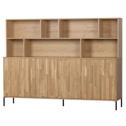 Trendhopper Wandkast Gravure New Eiken Blanke lak^ Opbergkasten