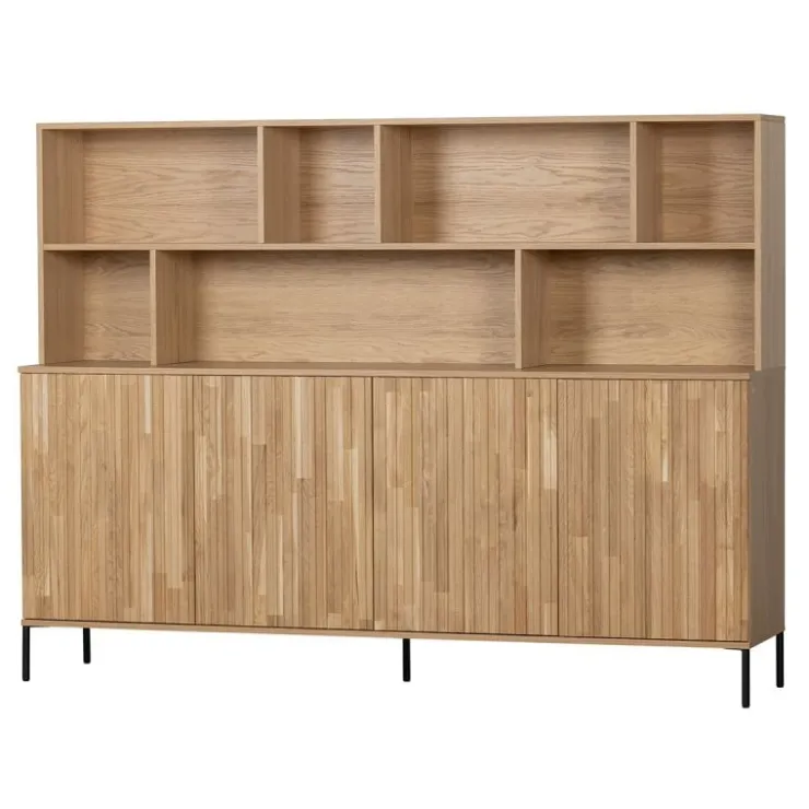 Trendhopper Wandkast Gravure New Eiken Blanke lak^ Opbergkasten
