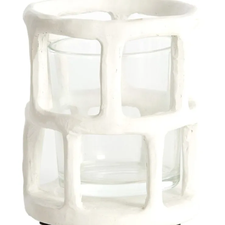 Trendhopper Waxinelichthouder Alimos Wit Glas 12 Cm^ Woonaccessoires
