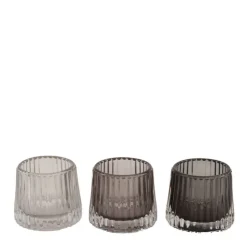 Trendhopper Waxinelichthouder helder glas set van 3^ Woonaccessoires